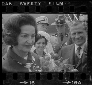 Lady Bird Johnson, Jennie Volpe, and Gov. John Volpe at Logan Airport