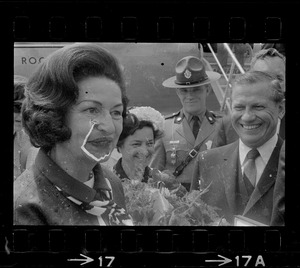 Lady Bird Johnson, Jennie Volpe, and Gov. John Volpe at Logan Airport