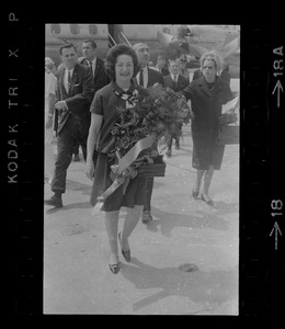 Lady Bird Johnson at Logan Airport