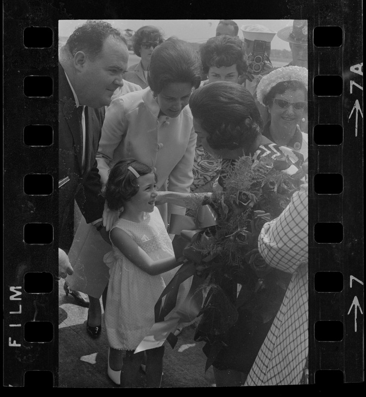 Lady Bird Johnson at Logan Airport