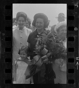 Lady Bird Johnson at Logan Airport