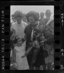 Lady Bird Johnson at Logan Airport