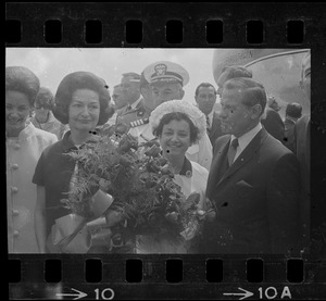 Lady Bird Johnson, Jennie Volpe, and Gov. John Volpe at Logan Airport