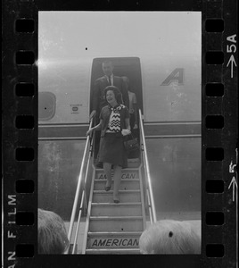 Lady Bird Johnson at Logan Airport