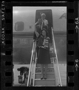 Lady Bird Johnson at Logan Airport