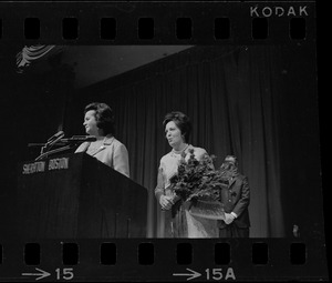 Louise Day Hicks at reception for her at Sheraton Boston