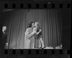 Louise Day Hicks and child at reception for her at Sheraton Boston