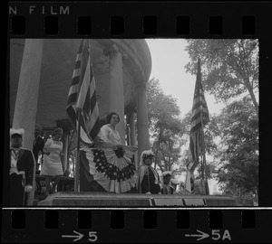 Congresswoman Louise Day Hicks during Flag Day exercises at Parkman Bandstand