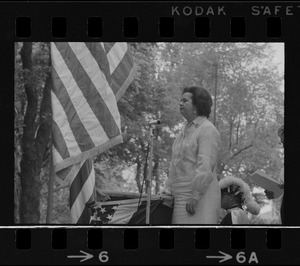 Congresswoman Louise Day Hicks during Flag Day exercises at Parkman Bandstand