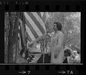 Congresswoman Louise Day Hicks during Flag Day exercises at Parkman Bandstand