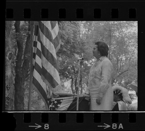 Congresswoman Louise Day Hicks during Flag Day exercises at Parkman Bandstand