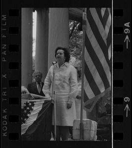 Congresswoman Louise Day Hicks during Flag Day exercises at Parkman Bandstand