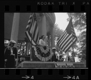Congresswoman Louise Day Hicks during Flag Day exercises at Parkman Bandstand