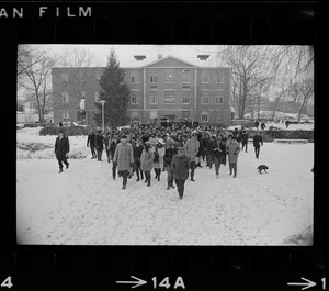 Supporters of occupation of Ford Hall by Black students at Brandeis University
