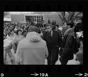 Supporters of occupation of Ford Hall by Black students at Brandeis University