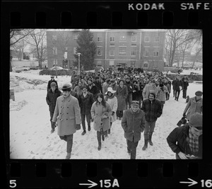 Supporters of occupation of Ford Hall by Black students at Brandeis University