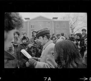 Supporters of occupation of Ford Hall by Black students at Brandeis University