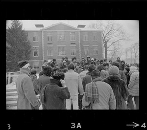 Supporters of occupation of Ford Hall by Black students at Brandeis University