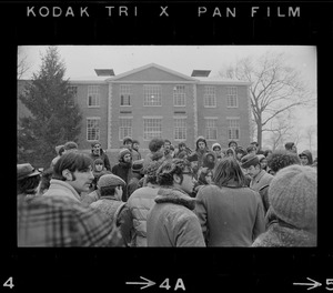Supporters of occupation of Ford Hall by Black students at Brandeis University