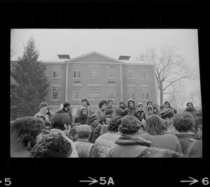 Supporters of occupation of Ford Hall by Black students at Brandeis University