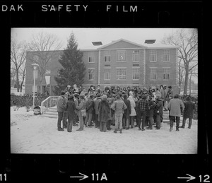 Supporters of occupation of Ford Hall by Black students at Brandeis University