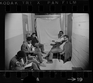 Black students occupying Ford Hall at Brandeis University