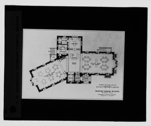 Waban historical collection, lantern slides - Proposed Library Building: First Floor Plan - -