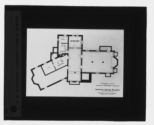 Waban historical collection, lantern slides - Proposed Library Building: Basement Plan - -
