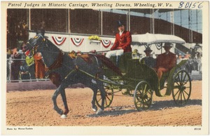 Patrol judges in historic carriage, Wheeling Downs, Wheeling, W. Va.