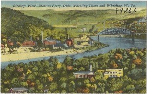 Birdseye view -- Martins Ferry, Ohio, Wheeling Island and Wheeling, W. Va.