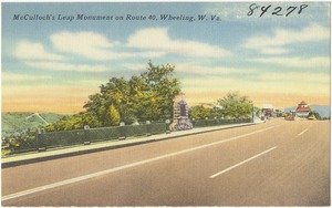McCulloch's Leap Monument on Route 40, Wheeling, W. Va.