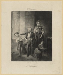 L'Aveugle with Woman and Two Children