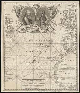A new map or chart of the Western or Atlantic Ocean, with part of Europe Africa & America
