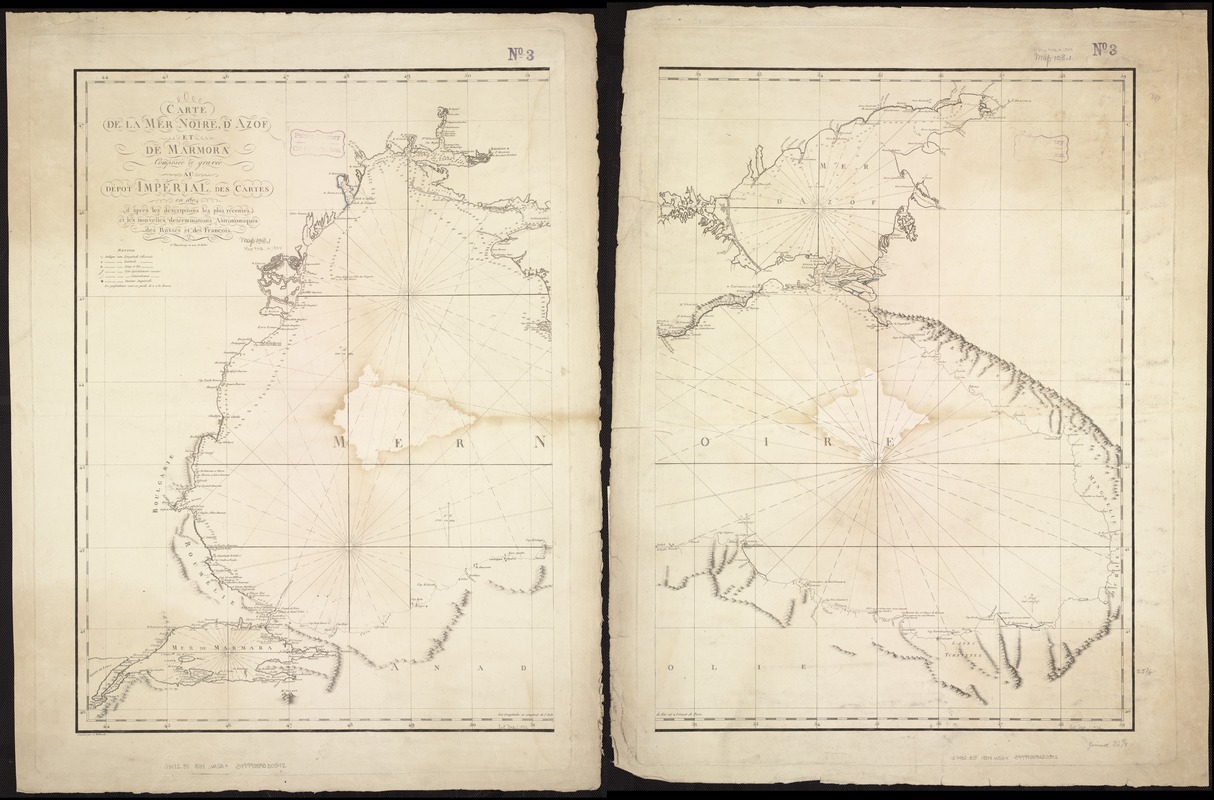 Carte de la mer noire, d'Azof et de Marmora