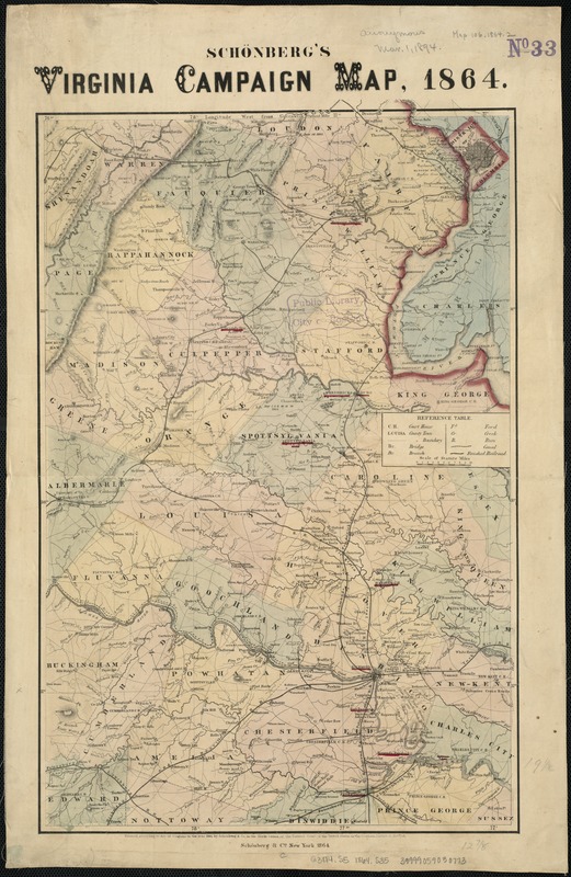 Schonberg's Virginia campaign map, 1864