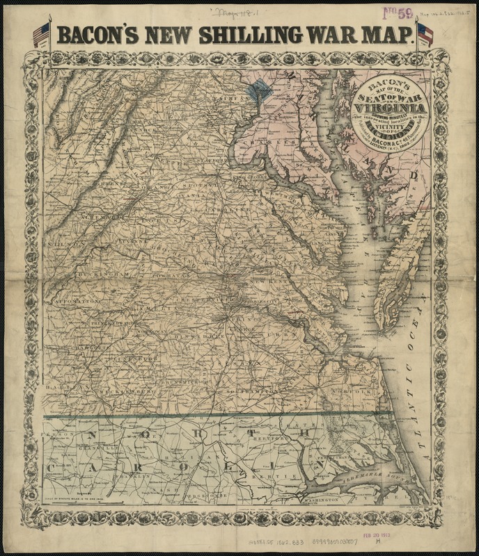 Bacon's Map of the seat of war in Virginia