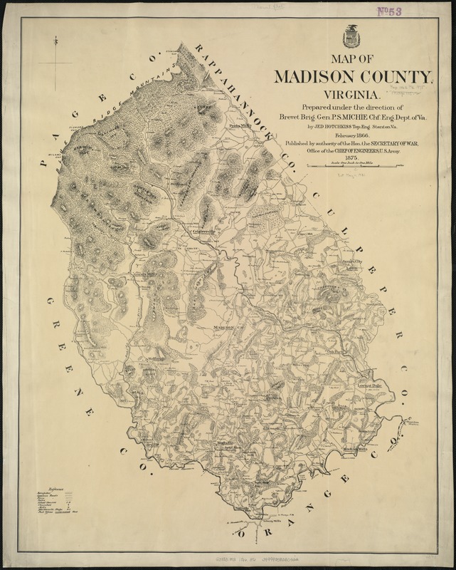 Map of Madison County, Virginia