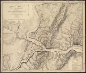 Military map showing the topographical features of the country adjacent to Harper's Ferry, Va