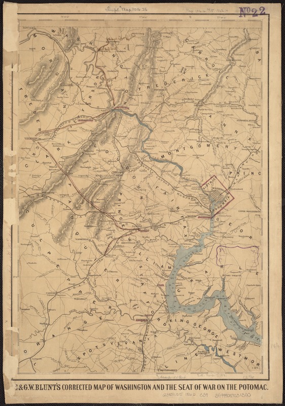 E. & G.W. Blunt's corrected map of Washington and the seat of war on the Potomac