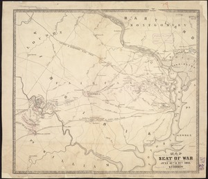 Map of the seat of war showing the battles of July 18th & 21st 1861