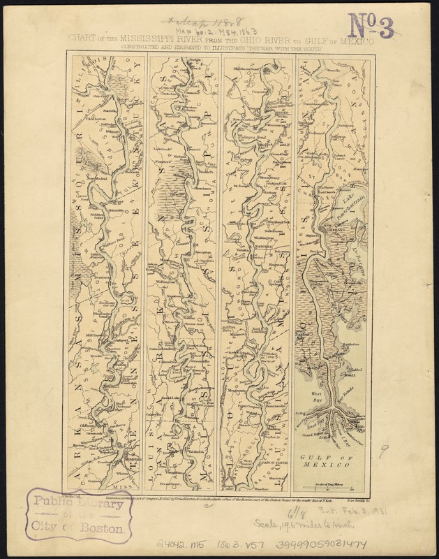 Chart of the Mississippi River from the Ohio River to Gulf of Mexico