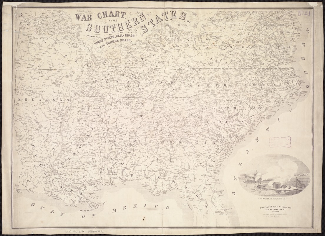 War chart of the Southern States showing the towns, rivers, rail-roads and common roads