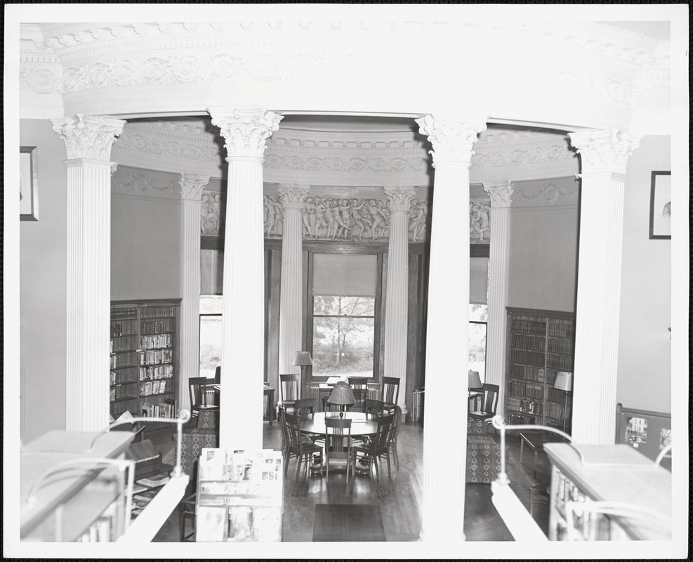 Wayland Library, round room from catwalk Digital Commonwealth