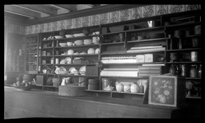 Joseph Holmes House, 232 Main Street, store interior recreated for Kingston Bicentennial: counter and shelves