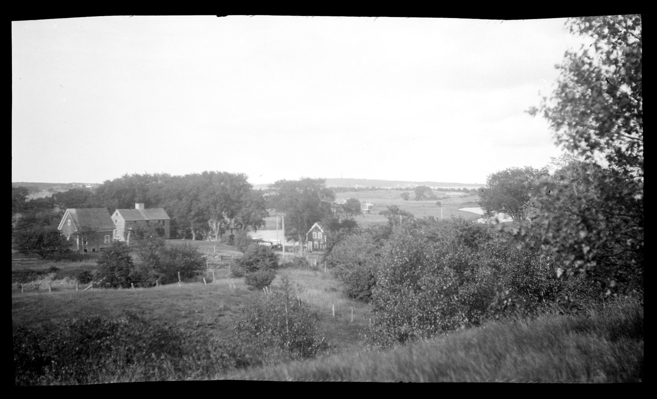 Major John Bradford House and barn, 50 Landing Road, and 49 Landing Road, view from Abram's Hill