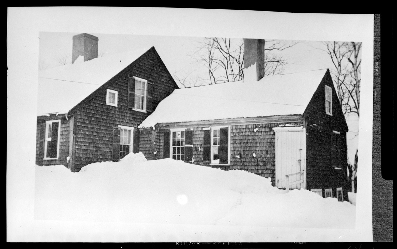 Unidentified house in the snow, detail