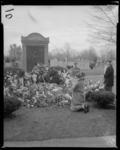 Visitors at Curley's grave