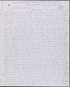Partial letter from Anne Warren Weston, Weymouth, [Mass.], to Elizabeth Pease Nichol, February 25, 1846