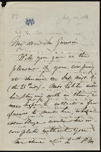 Letter from Caroline Weston, Weymouth Landing, [Mass.], to William Lloyd Garrison, July 22'd, 1868