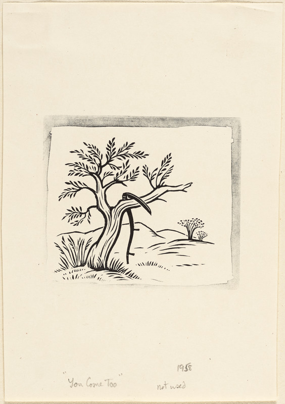 Scythe and tree